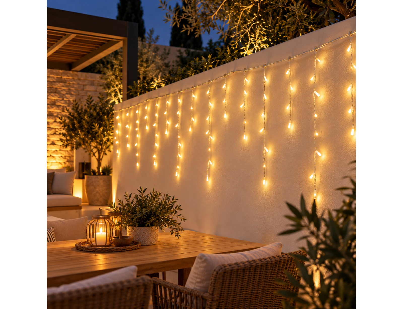 ΣΥΡΜΆΤΙΝΑ & PVC ΛΑΜΠΆΚΙΑ LED ICICLE LIGHTS 360LED WW