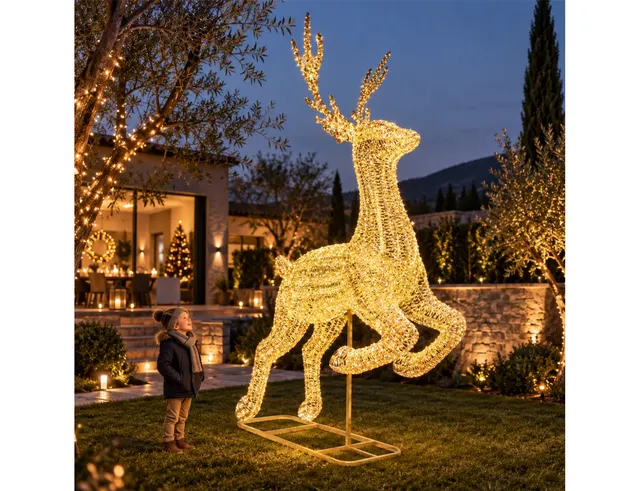 ΕΠΟΧΙΑΚΆ ΦΩΤΕΙΝΆ ΣΤΟΙΧΕΊΑ REINDEER 337CM W LED GOLD