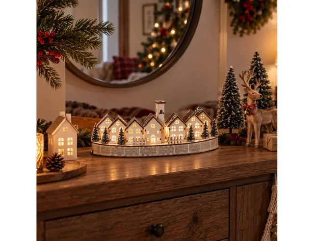 ΠΑΡΑΔΟΣΙΑΚΆ WINTER SCENES HOUSE XMAS SCENE LED 36CM WHIT GML001690