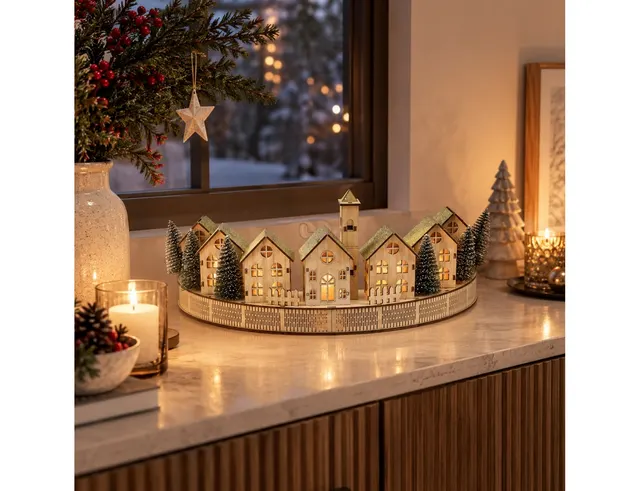 ΠΑΡΑΔΟΣΙΑΚΆ WINTER SCENES HOUSE XMAS SCENE LED 47CM NATU GML001700