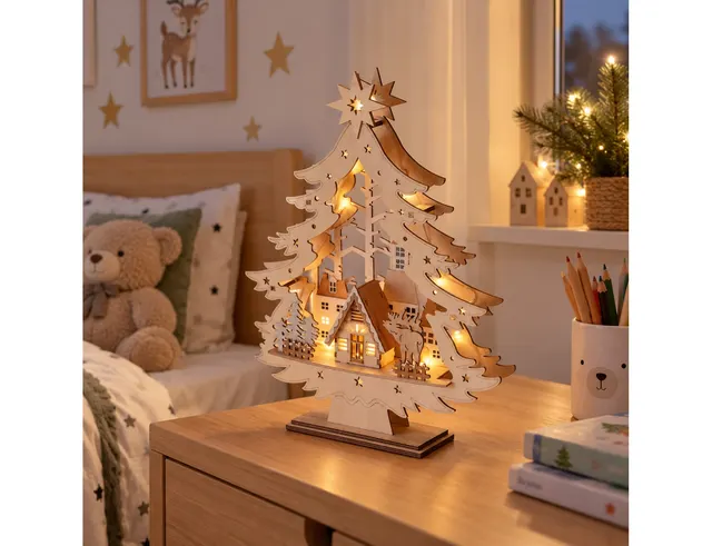 ΠΑΡΑΔΟΣΙΑΚΆ WINTER SCENES XMAS TREE LED 39CM NATURAL GML002150