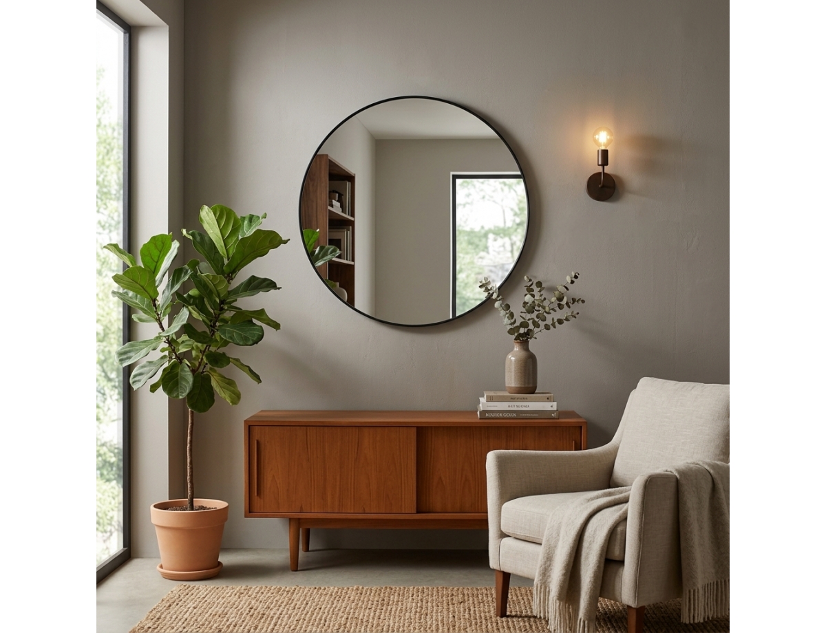 ΔΙΑΚΟΣΜΗΤΙΚΟΊ ΚΑΘΡΈΦΤΕΣ LEN-FRA WALL MIRROR CHICAGO BLACK 80 X 80 CM