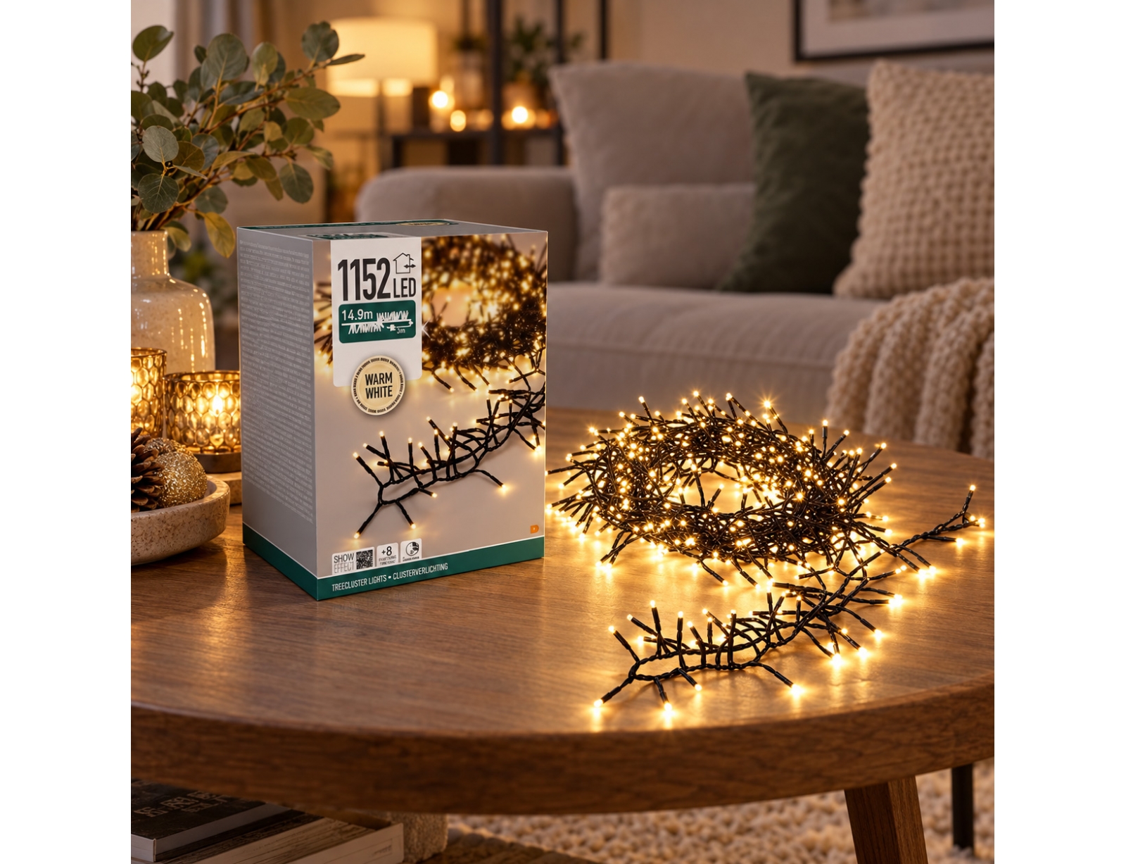 ΣΥΡΜΆΤΙΝΑ & PVC ΛΑΜΠΆΚΙΑ LED TREECLUSTER 1152LED WARM WHITE