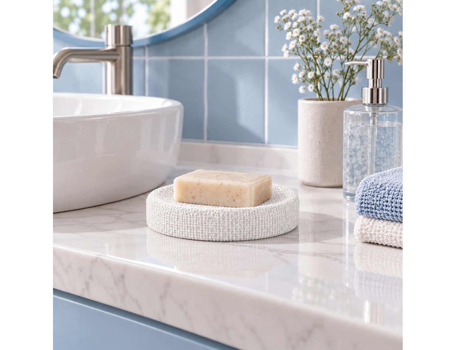 ΑΞΕΣΟΥΆΡ ΜΠΆΝΙΟΥ SOAP HOLDER WOVEN SPA BLANC DOUCEUR D INTERIEUR