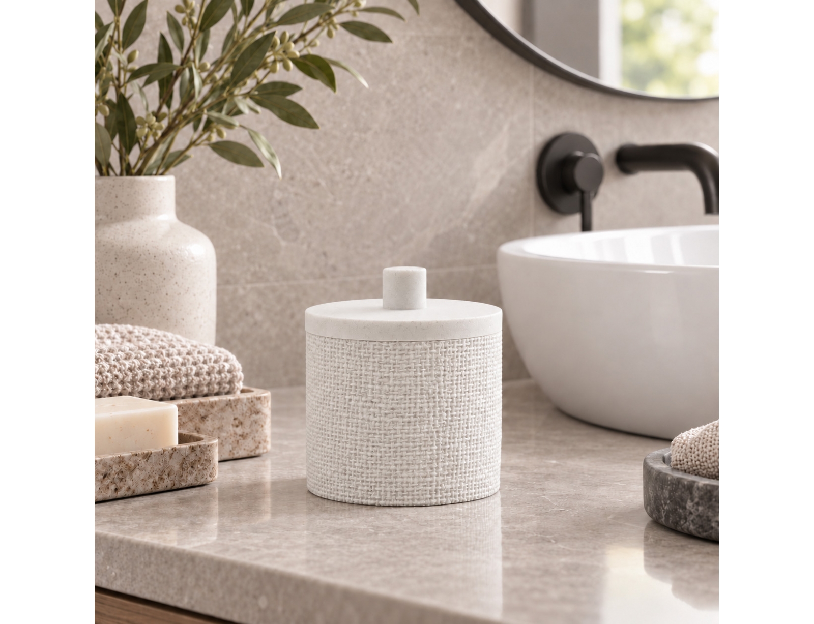 ORGANIZERS & ΘΉΚΕΣ ΤΑΚΤΟΠΟΊΗΣΗΣ COTTON JAR WOVEN SPA BLANC DOUCEUR D INTERIEUR