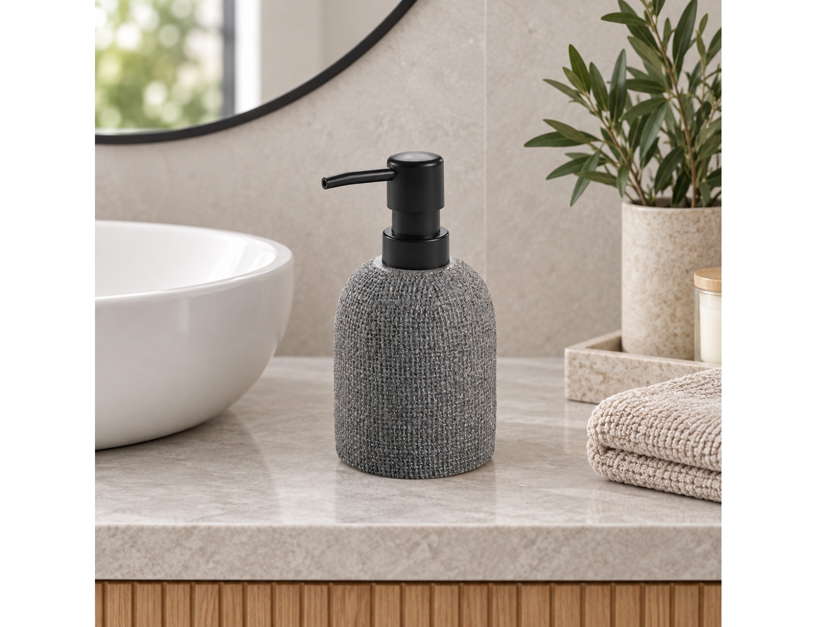 ΑΞΕΣΟΥΆΡ ΜΠΆΝΙΟΥ SOAP DISPENSER WOVEN SPA GRIS DOUCEUR D INTERIEUR