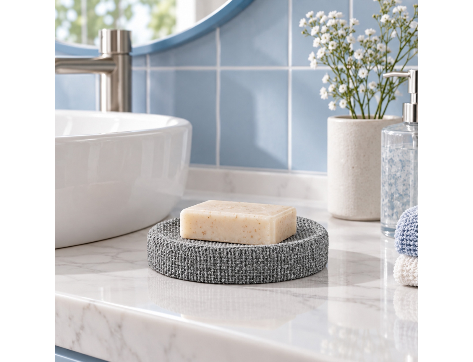 ΑΞΕΣΟΥΆΡ ΜΠΆΝΙΟΥ SOAP HOLDER WOVEN SPA GRIS DOUCEUR D INTERIEUR