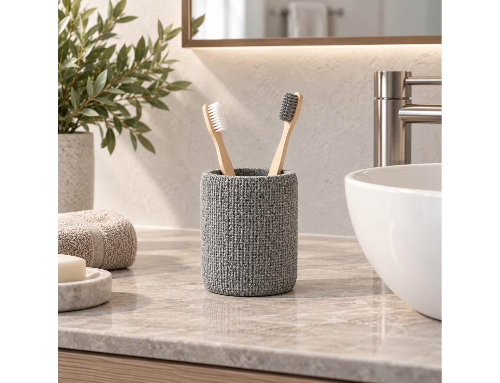 ΑΞΕΣΟΥΆΡ ΜΠΆΝΙΟΥ TUMBLER WOVEN SPA GRIS DOUCEUR D INTERIEUR