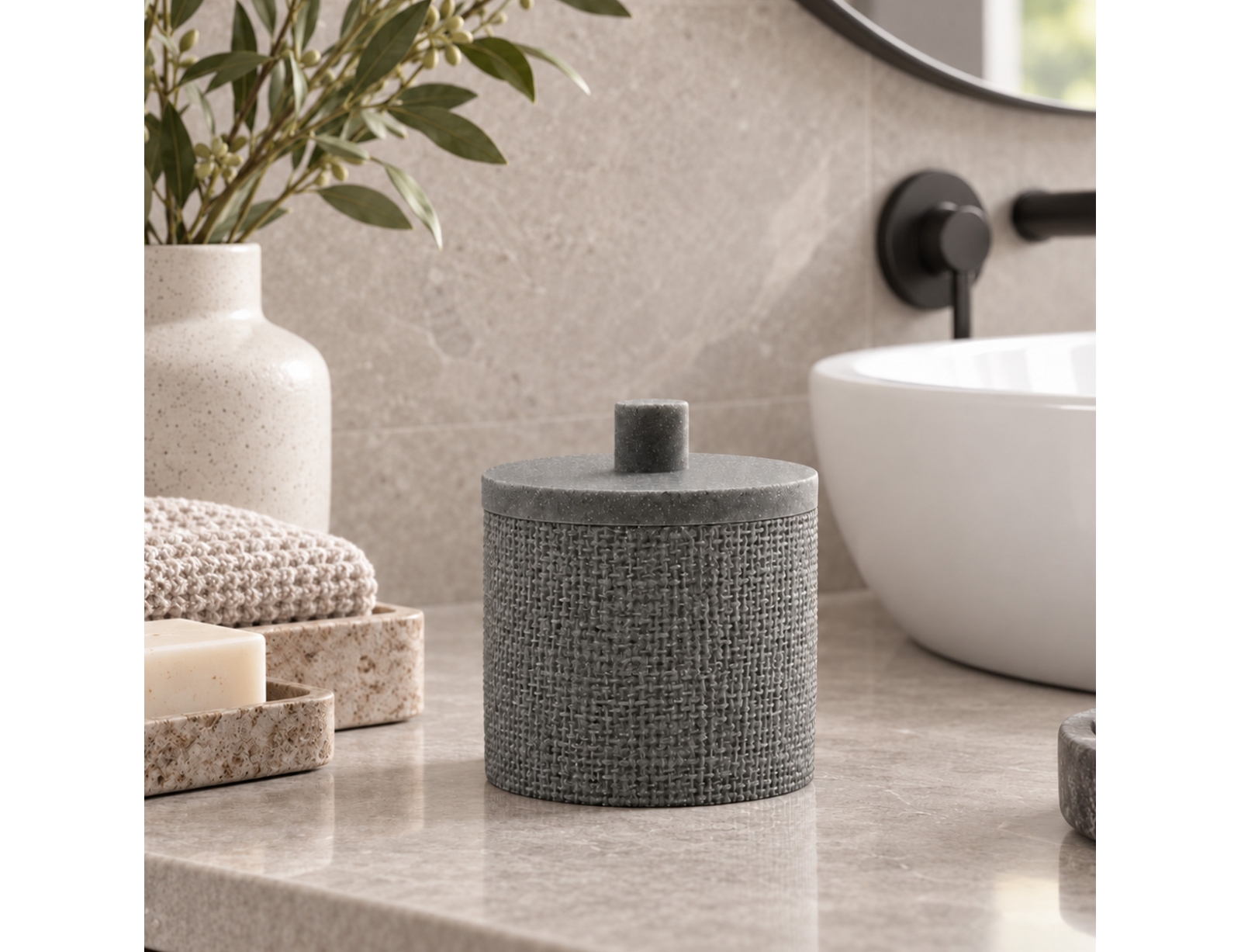 ORGANIZERS & ΘΉΚΕΣ ΤΑΚΤΟΠΟΊΗΣΗΣ COTTON JAR WOVEN SPA GRIS DOUCEUR D INTERIEUR