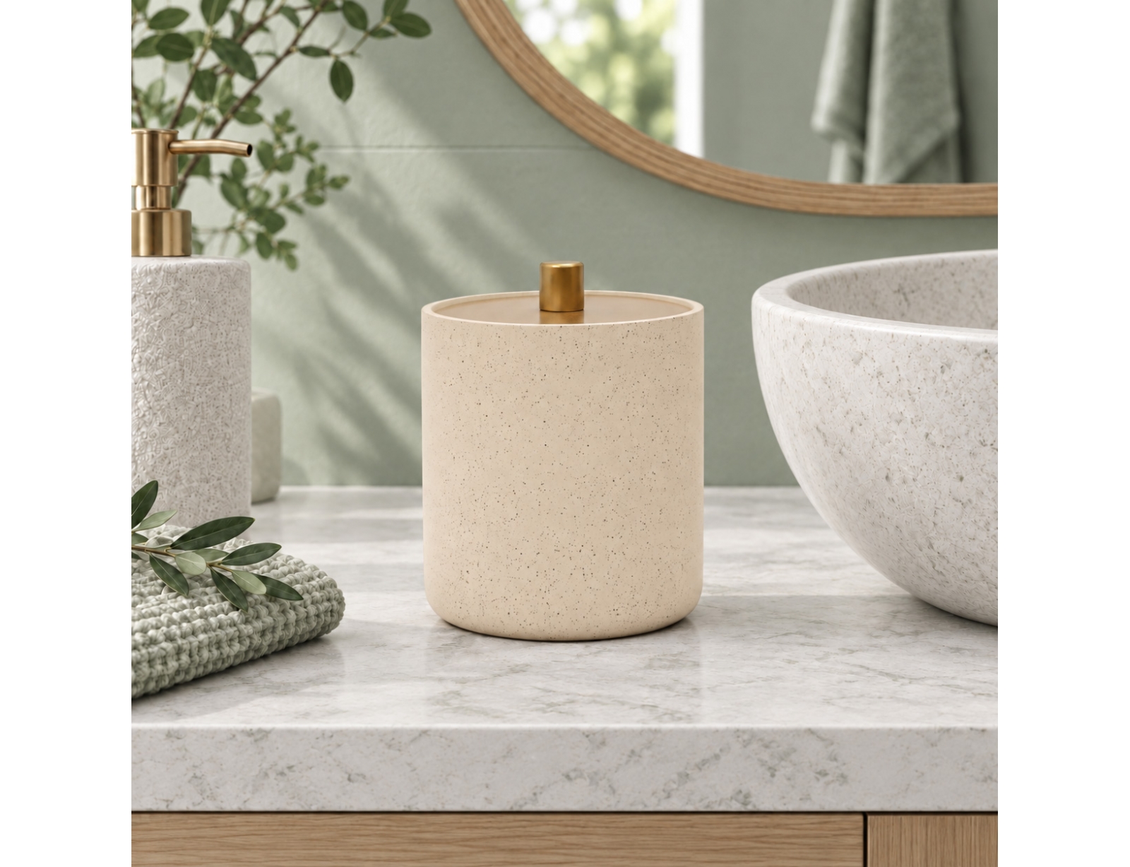 ORGANIZERS & ΘΉΚΕΣ ΤΑΚΤΟΠΟΊΗΣΗΣ COTTON JAR PLAIN POLYRESIN ORIA SABLE DOUCEUR D IN