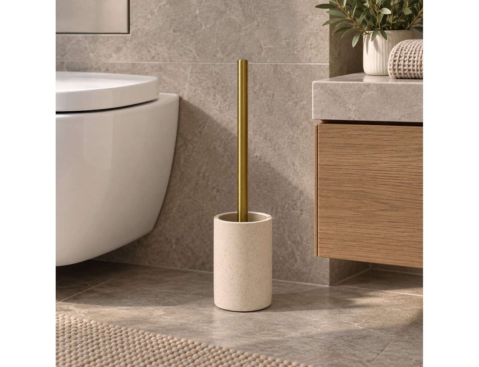ΑΞΕΣΟΥΆΡ ΜΠΆΝΙΟΥ TOILET BRUSH PLAIN POLYRESIN ORIA SABLE DOUCEUR D