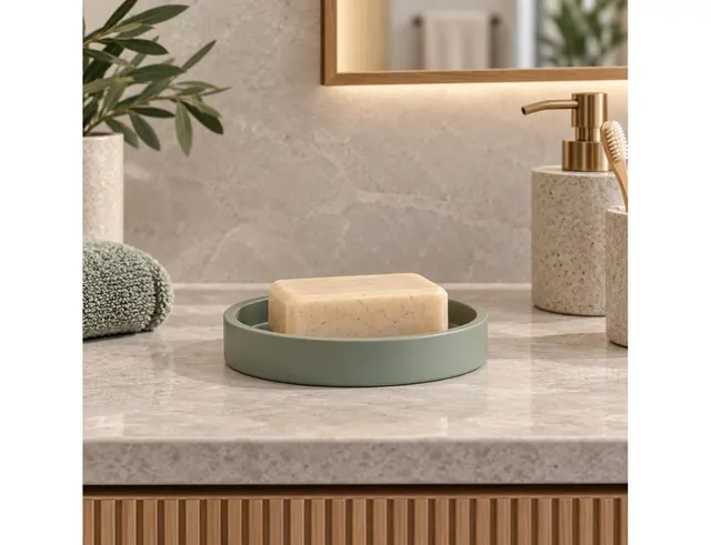 ΑΞΕΣΟΥΆΡ ΜΠΆΝΙΟΥ SOAP HOLDER PLAIN POLYRESIN ORIA CEDRE DOUCEUR D I