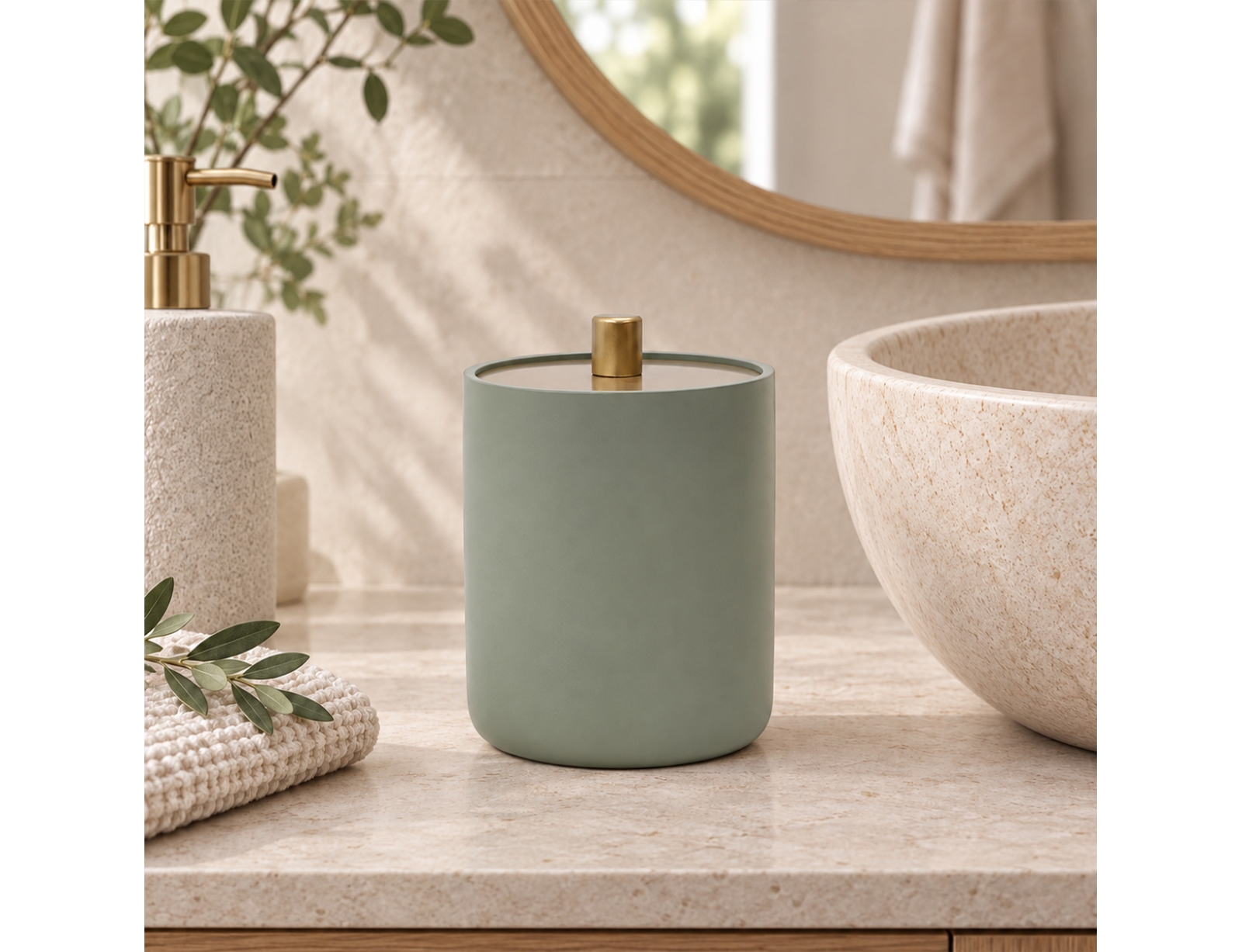 ORGANIZERS & ΘΉΚΕΣ ΤΑΚΤΟΠΟΊΗΣΗΣ COTTON JAR PLAIN POLYRESIN ORIA CEDRE DOUCEUR D IN