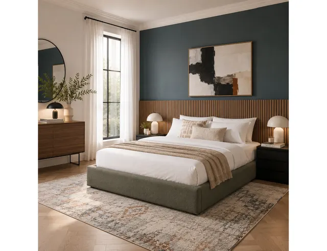 ΚΡΕΒΆΤΙΑ LUNA STORAGE BED 160 X 200 CM KHAKI GREEN ATMOSPHE