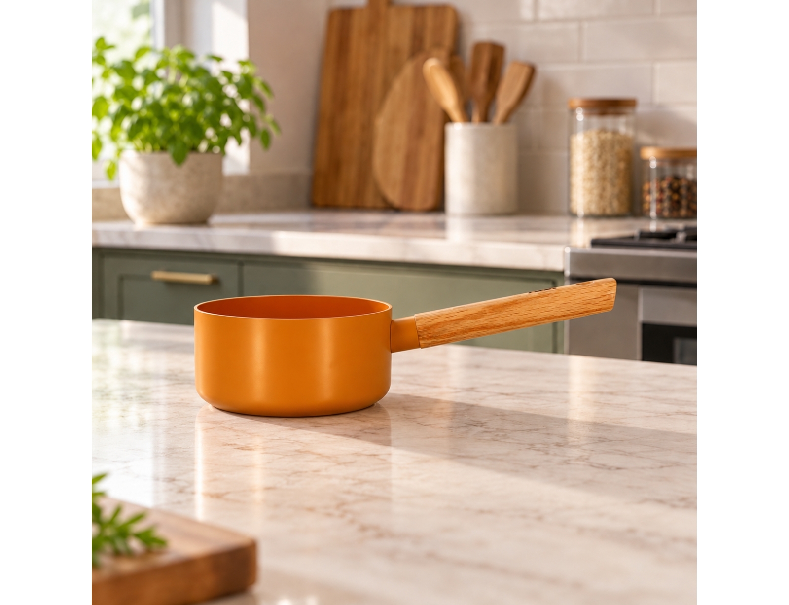 ΚΑΤΣΑΡΌΛΕΣ CASSEROLE ECTOR JAUNE MANCHE BOIS 16CM OGO