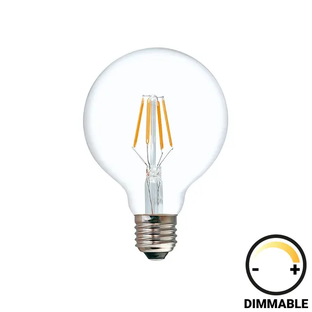 Λαμπτήρας LED G80 Bulb pakoworld dimmable 8W E27 2700K clear