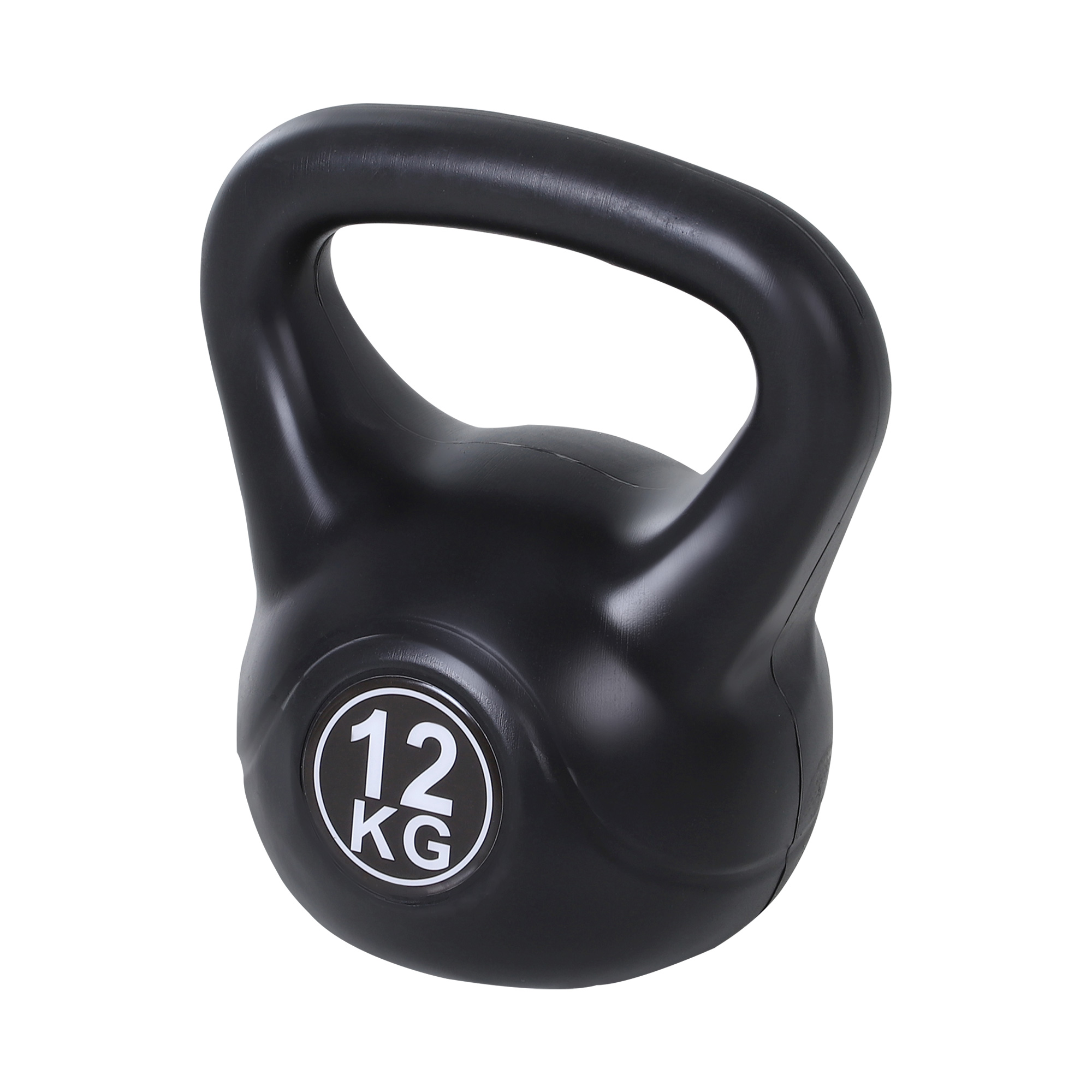 Kettlebell 12 kg, βάρος-αλτήρας γεμάτος άμμο για αρχάριους, Μαύρο