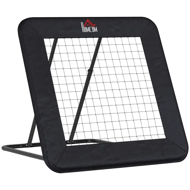 Rebounder για ποδόσφαιρο, τοίχος επαναφοράς 128 x 118 cm με προστατευτικά μανταλάκια, ρυθμιζόμενο σε 5 επίπεδα, φορητό rebound, γκολ ποδοσφαίρου για εφήβους, τοίχος rebound για προπόνηση ποδοσφαίρου, μαύρο