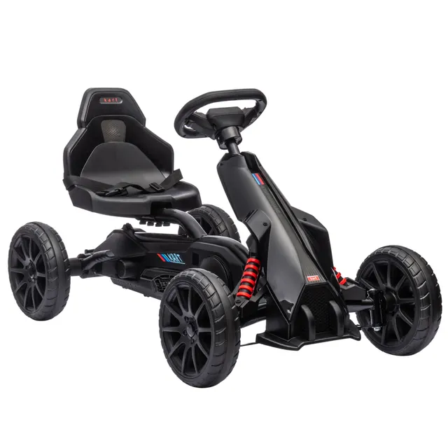 Go-Kart, παιδικό όχημα με ρυθμιζόμενο κάθισμα, ποδηλατικό όχημα, ποδήλατο με χειρόφρενο, 3-8 ετών, εξωτερικού χώρου, μαύρο