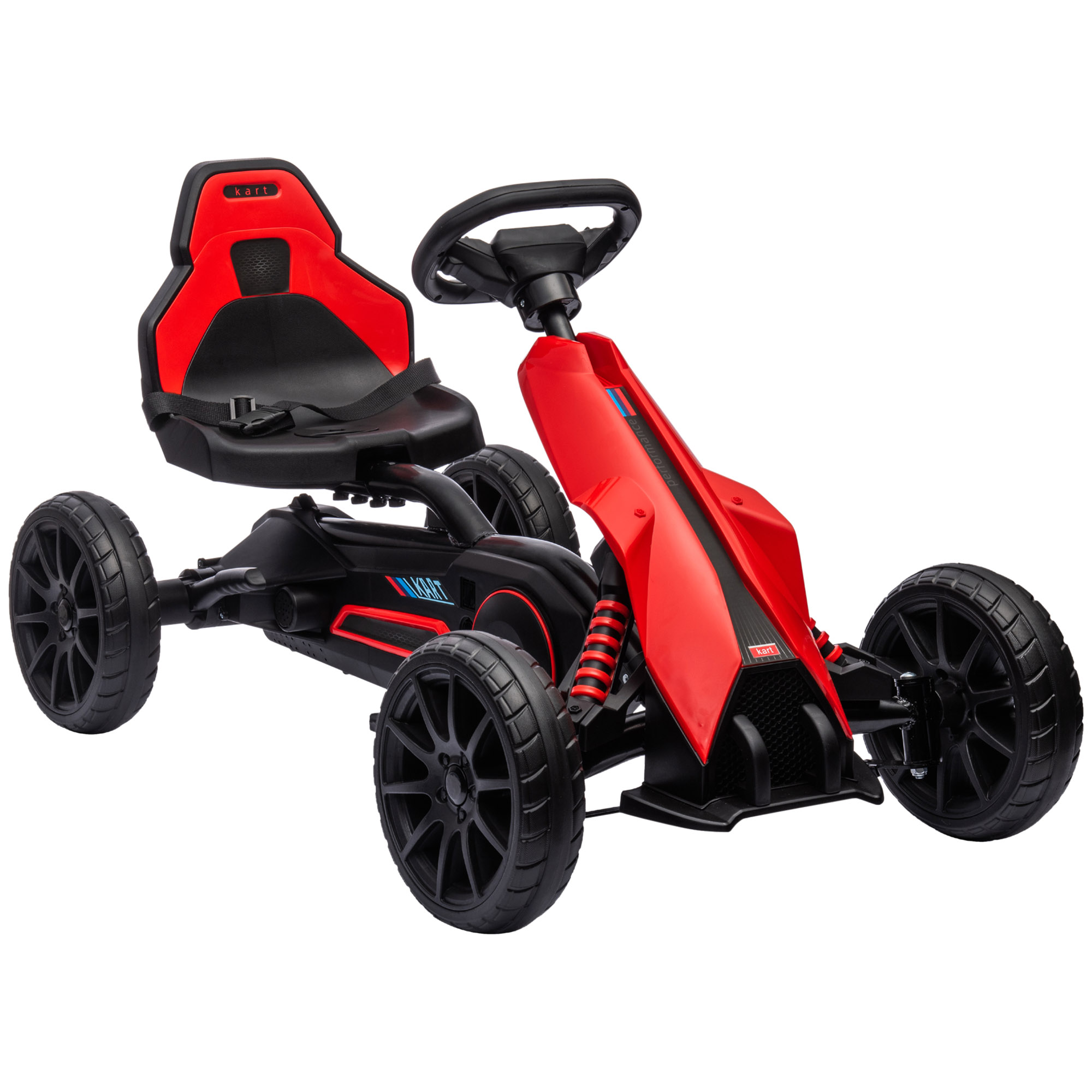 Go Kart Πεντάλ Go Kart Όπισθεν-Προχωρημένος, για παιδιά από 3 έως 8 ετών, Κόκκινο+Μαύρο