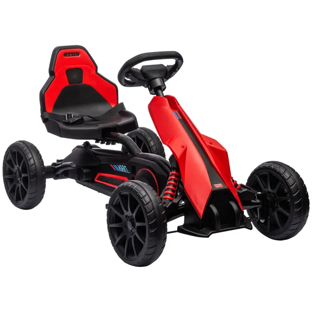 Go Kart Πεντάλ Go Kart Όπισθεν-Προχωρημένος, για παιδιά από 3 έως 8 ετών, Κόκκινο+Μαύρο