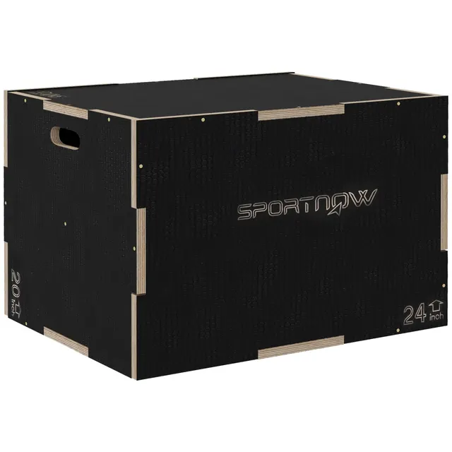 Plyo-Box/Sprungbox, στιβαρό, 76x61x51 cm, Schwarz, Griff 10x3,5 cm, bis 120 kg