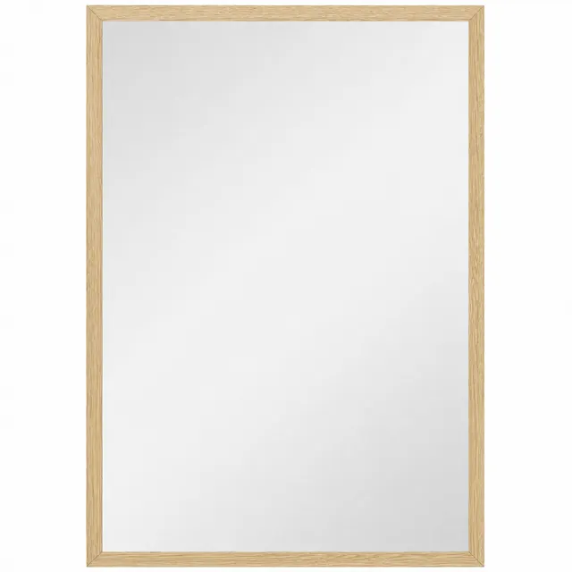 Καθρέφτης τοίχου, 50 x 70 cm, πλαίσιο με όψη ξύλου, συναρμολογείται εύκολα, περιλαμβάνονται βίδες