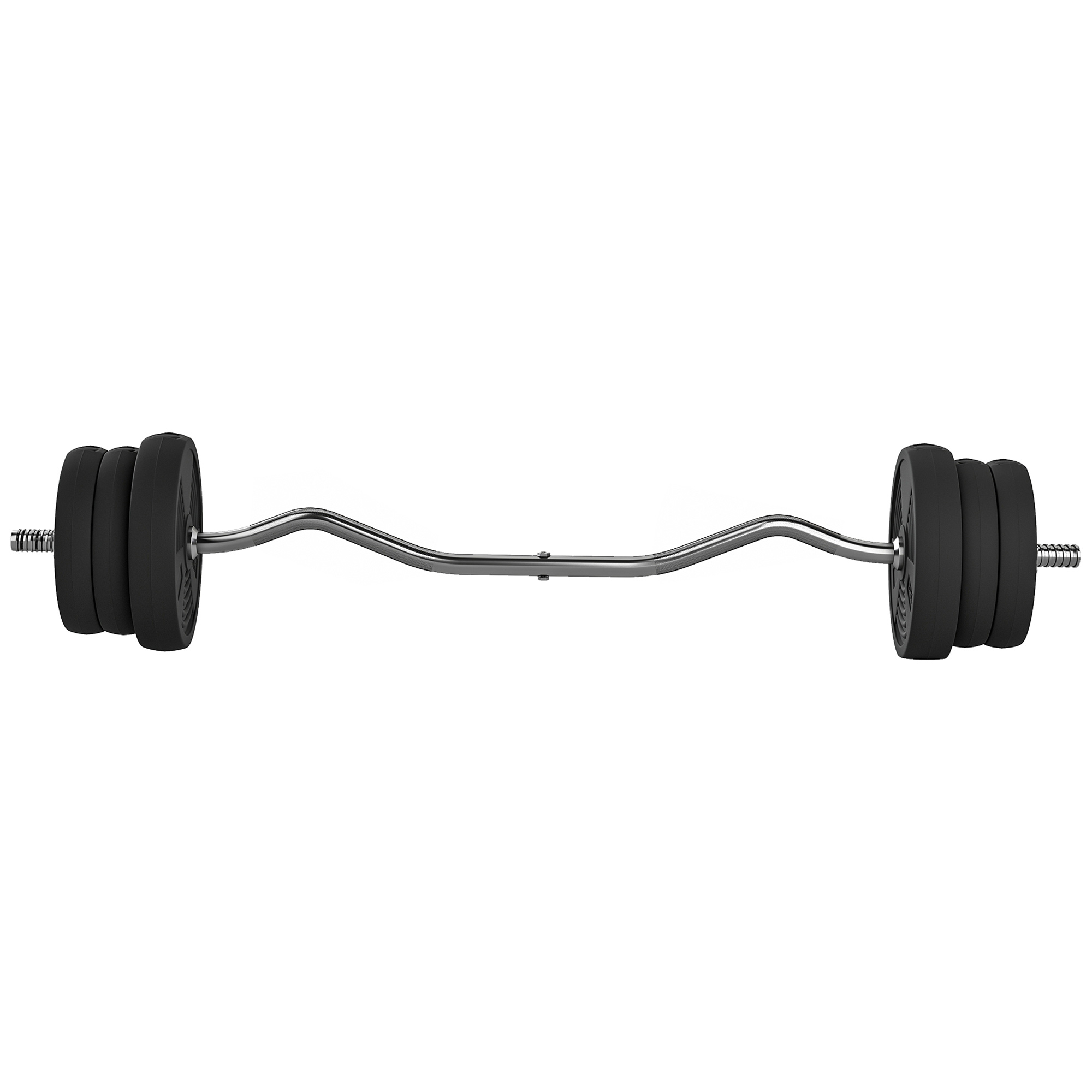 Σετ μπάρας 25kg, αντιολισθητή μπάρα με 6 βάρη, PVC επικάλυψη, μπάρα από χάλυβα