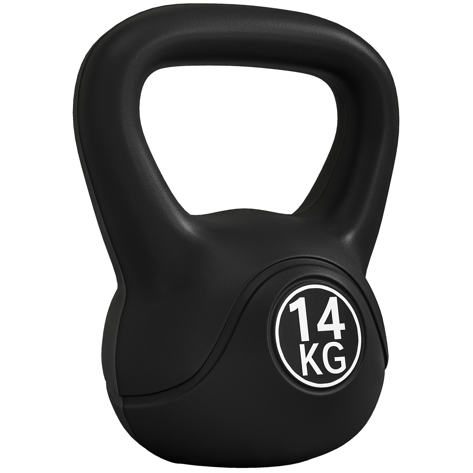 Kettlebell 14 κιλών, αλτήρας γεμάτος με άμμο για αρχάριους Μαύρο