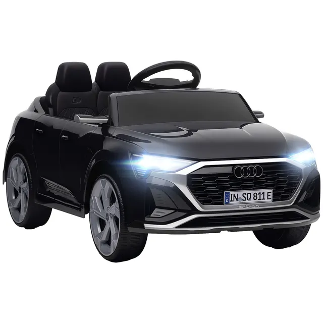 Ηλεκτρικό παιδικό αυτοκίνητο, 12V Audi Q8, 3-5 km/h, τηλεχειριστήριο, προβολείς, μουσική, μαύρο