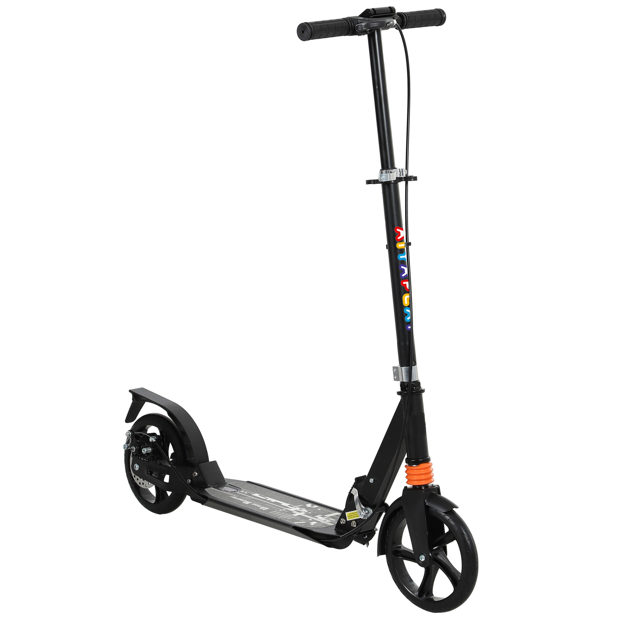 Scooter Παιδικό σκούτερ με ρυθμιζόμενες λαβές Πτυσσόμενο παιδικό σκούτερ για παιδιά 6-12 ετών 94 x 36 x 88-103 cm Μαύρο