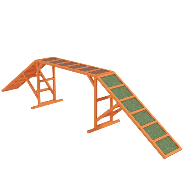 Agility Dog Ramp, Γήπεδο, Αντιολισθητικό, Αδιάβροχο, Ξύλο, 335 x 55 x 60 cm, Πορτοκαλί