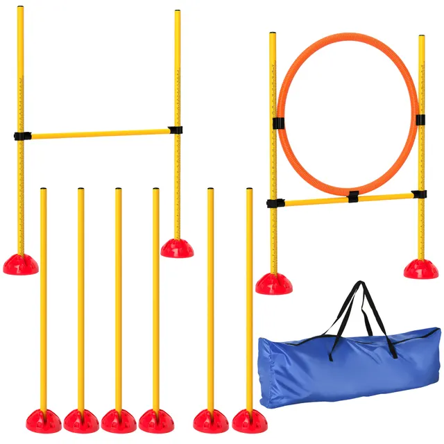 Agility Set Dogs 3 τεμαχίων γεμιζόμενος εξοπλισμός ευκινησίας για εμπόδια εκπαίδευσης σκύλων με κοντάρια σλάλομ
