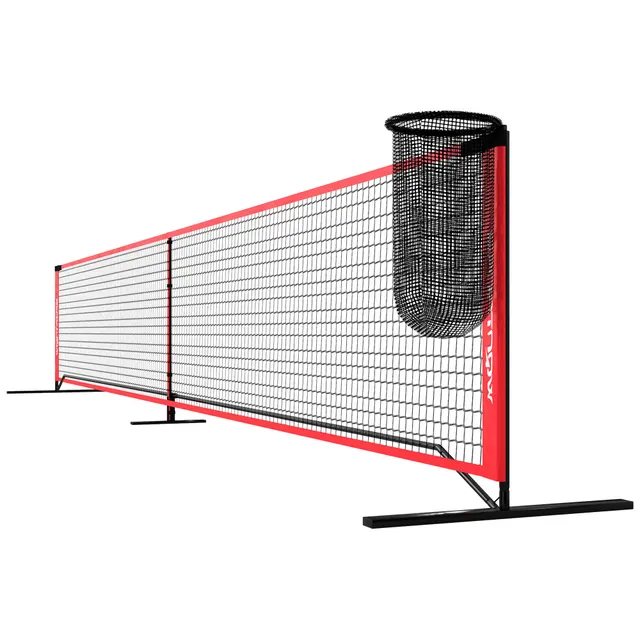 Σετ Pickleball με δίχτυ, βάση, μπάλες, ατσάλι, πλαστικό, κόκκινο