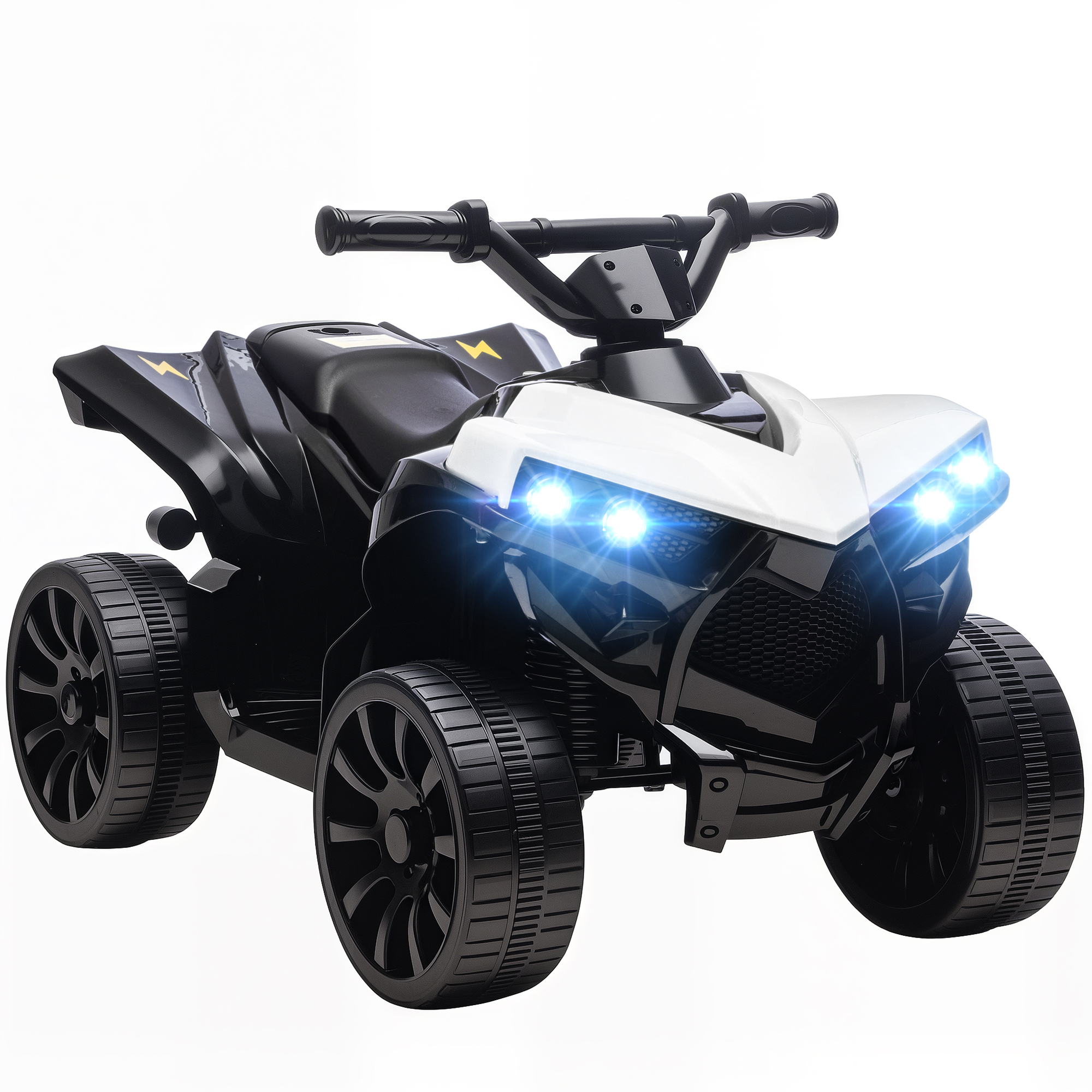 Ηλεκτρικό παιδικό quad 6V με λειτουργία προώθησης και οπισθοδρόμησης, μουσική, LED φώτα Λευκό