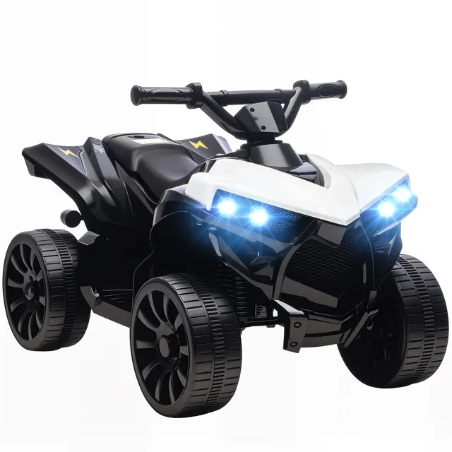 Ηλεκτρικό παιδικό quad 6V με λειτουργία προώθησης και οπισθοδρόμησης, μουσική, LED φώτα Λευκό