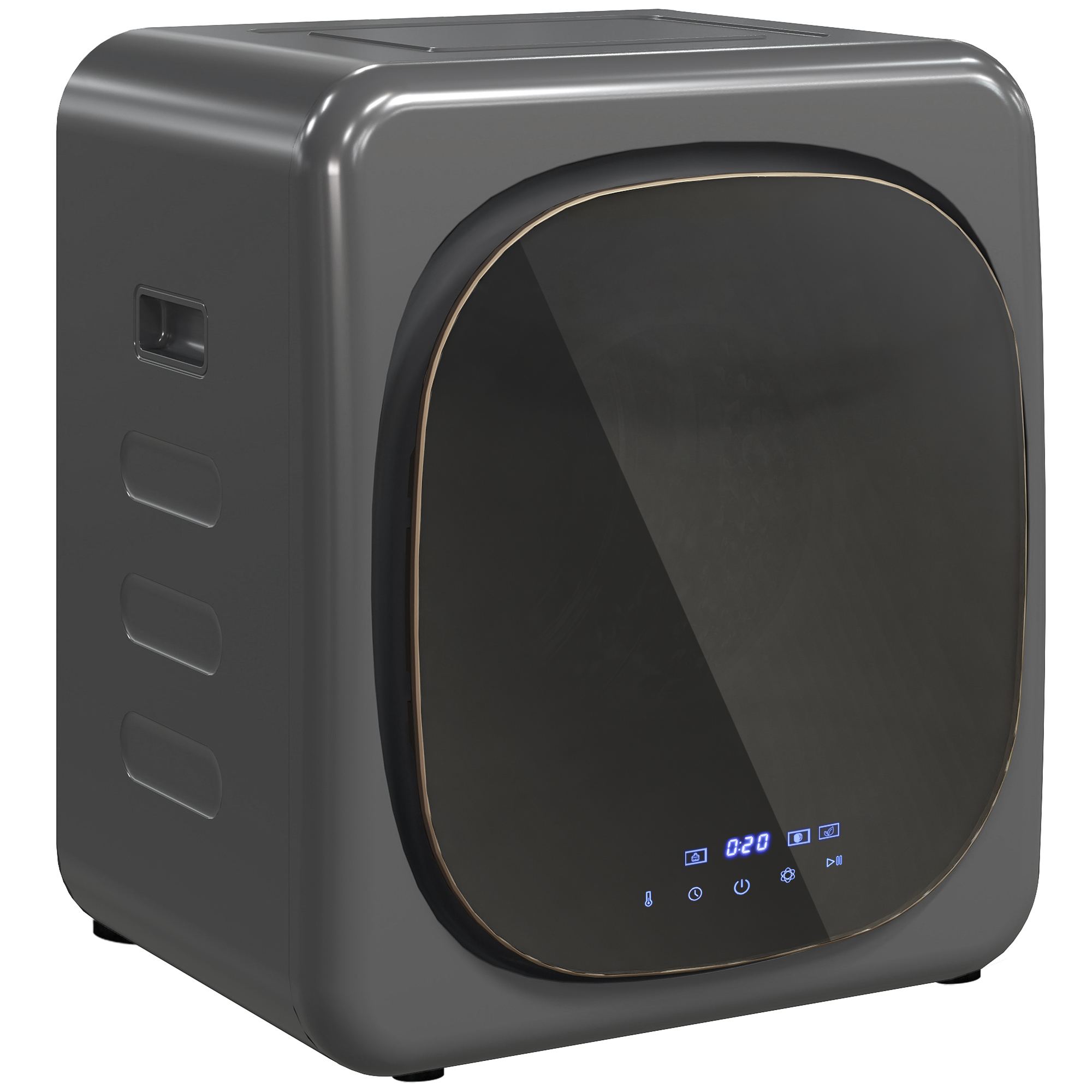 Αφυγραντήρας 2,5 kg με έξυπνη λειτουργία, 800 W συμπαγής αφυγραντήρας με ανοξείδωτο τύμπανο, Γκρι