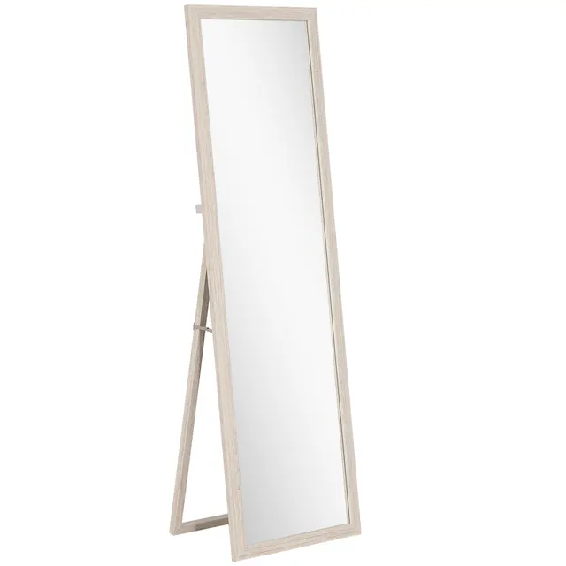 Ολόσωμος καθρέφτης 160 x 50 cm, ευέλικτο, ορθογώνιο σχέδιο με πλαίσιο, λευκό