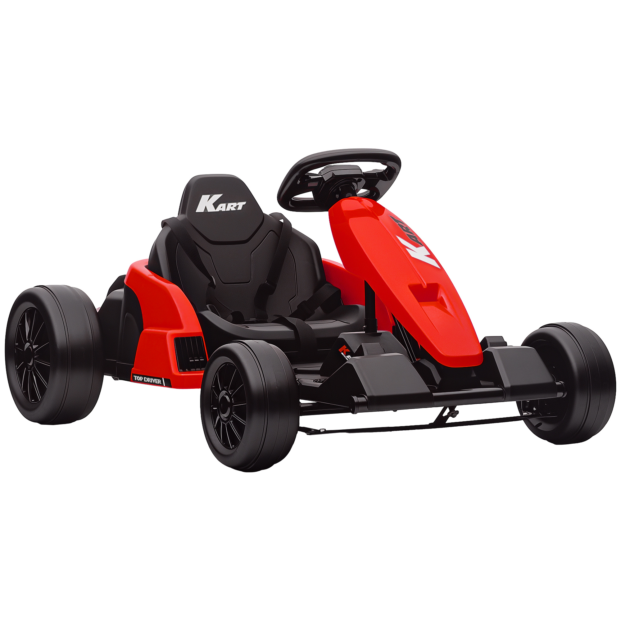 24 V Ηλεκτρικό Go-Kart για Παιδιά, Έως 18 Km/h, Gokart με Λειτουργία Drift, Drift-Kart με 2 Κινητήρες, Ρυθμιζόμενο Κάθισμα, Κόκκινο