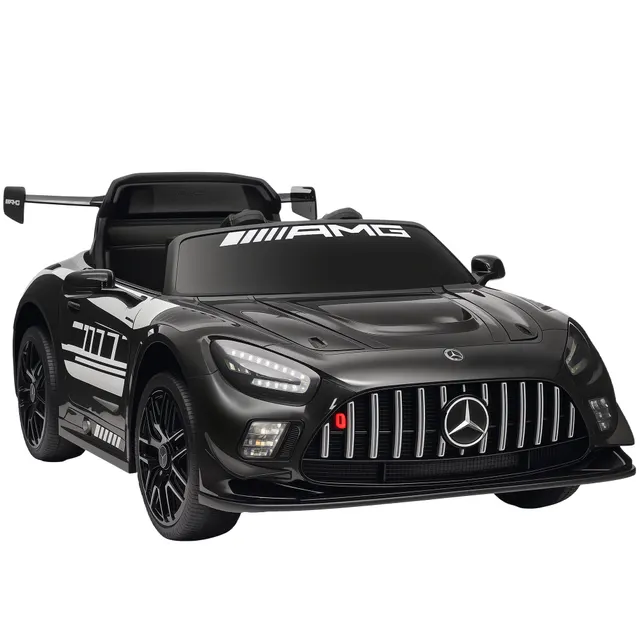 Ηλεκτρικό αυτοκίνητο Mercedes, παιδικό αυτοκίνητο, μπαταρία 12V, φώτα LED, λειτουργία μουσικής, κόρνα, 3-8 ετών, μαύρο