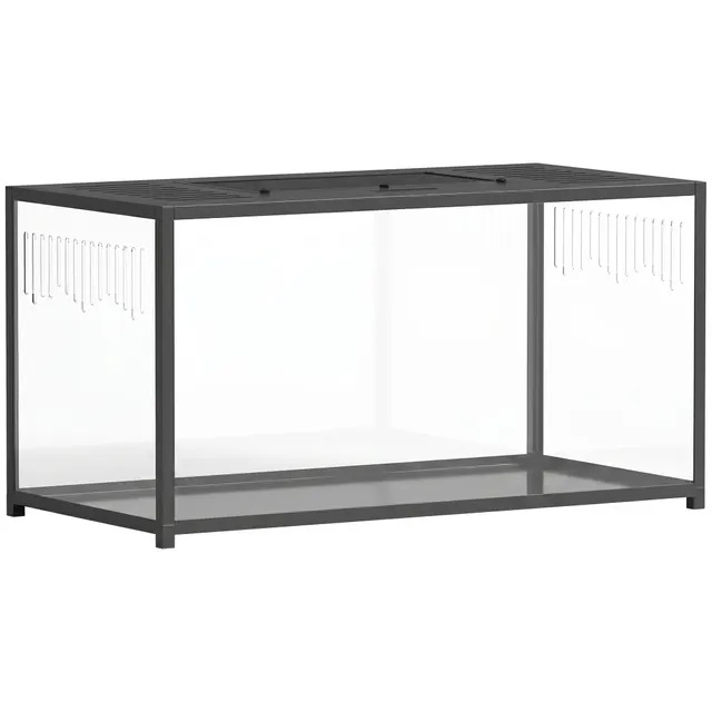 Κλουβί χάμστερ μεγάλο 100 x 50 x 52,5 cm, αλουμίνιο, ακρυλικό κλουβί τρωκτικών με αναδιπλούμενη οροφή, βαθιά βάση, διπλή πόρτα