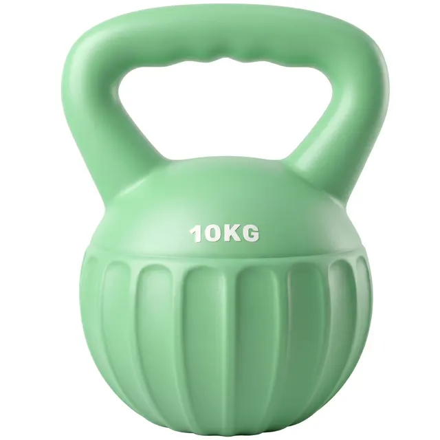 Kettlebell Σφαίρα Βάρος 6 kg με άμμο για αρχάριους στο σπίτι προπόνηση δύναμης 21 x 21 x 27 cm Πράσινο