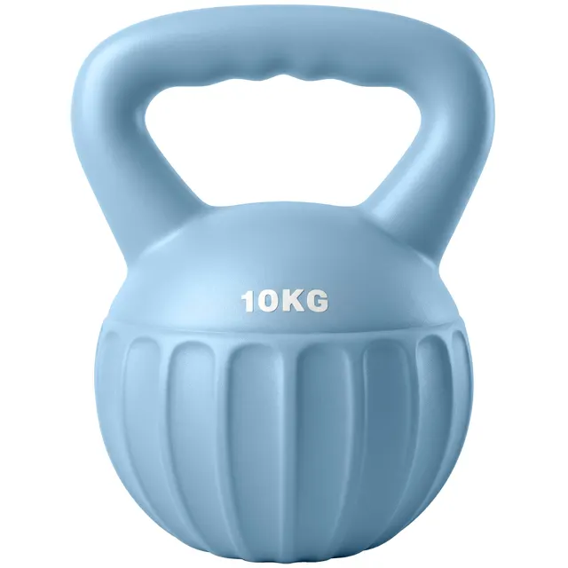 Kettlebell 6 kg, αλτήρας γεμάτος με άμμο για αρχάριους στο σπίτι, προπόνηση δύναμης, 21 x 21 x 27 cm, μπλε