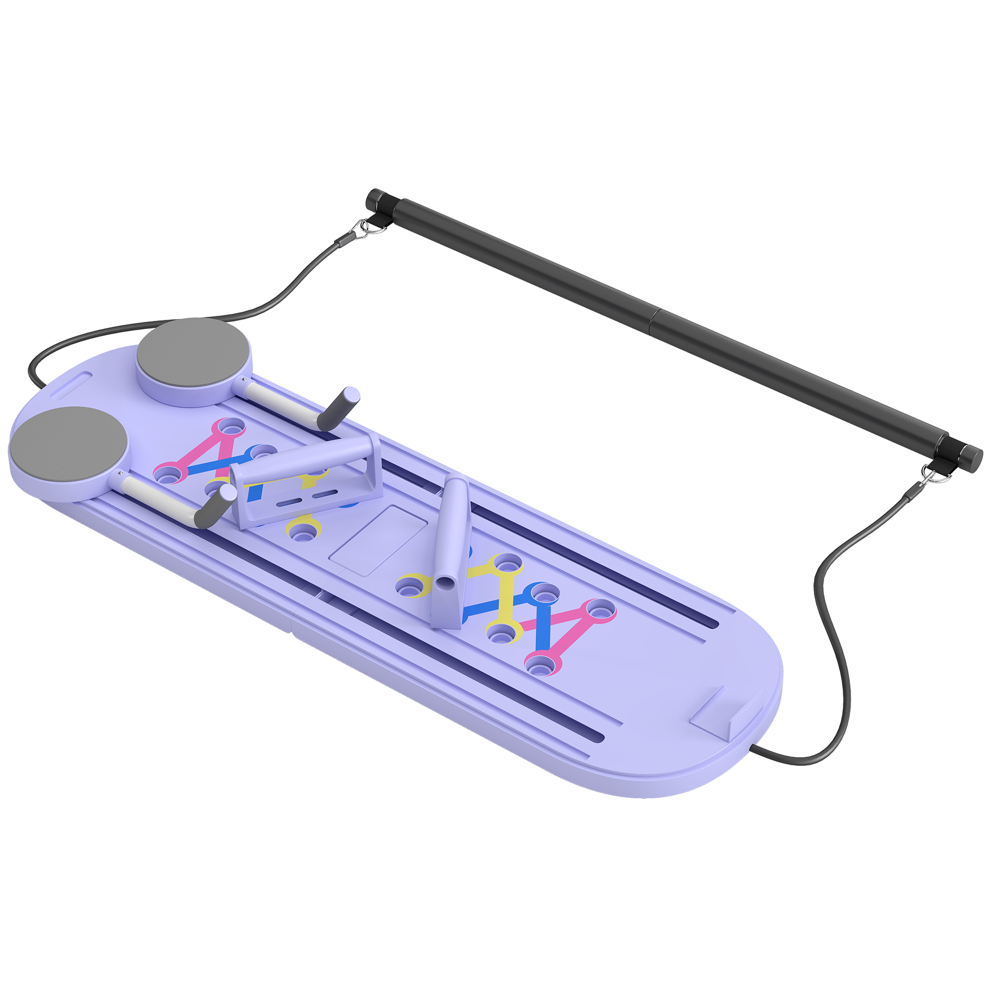 4-σε-1 Σετ Pilates Board με ελαστικούς ιμάντες αναδιπλούμενο Πολυλειτουργική συσκευή Pilates