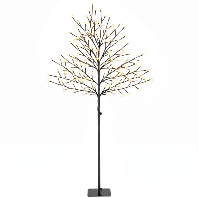 LED δέντρο κερασιάς 150 εκ. με 160 LEDs, τεχνητό φωτεινό δέντρο με 20 εύκαμπτους κλάδους, χριστουγεννιάτικη διακόσμηση