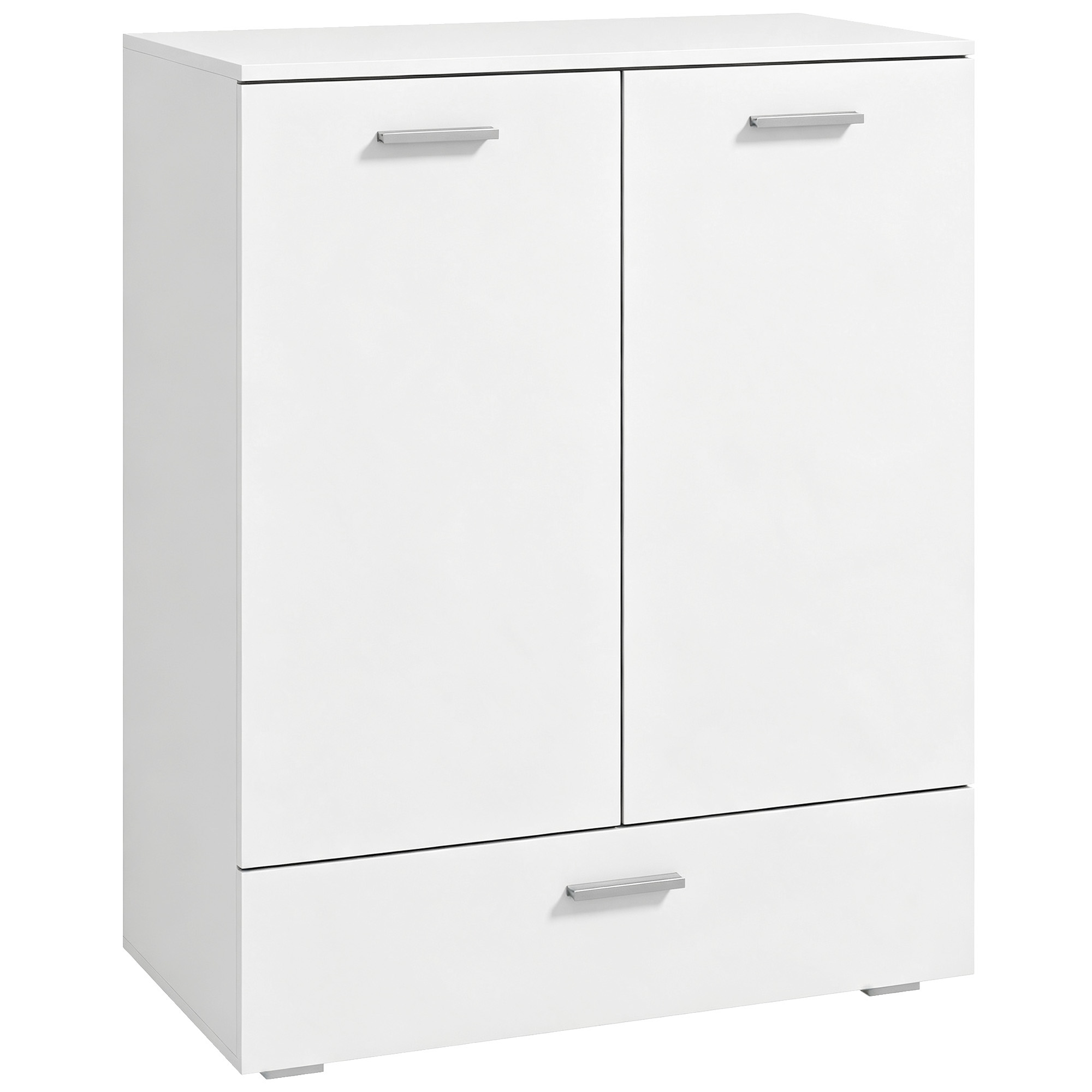 Μοντέρνο sideboard, ελεύθερος αποθηκευτικός χώρος με συρτάρι και ρυθμιζόμενο ράφι, Λευκό