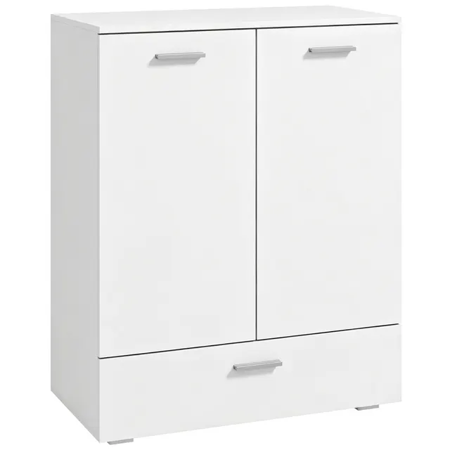 Μοντέρνο sideboard, ελεύθερος αποθηκευτικός χώρος με συρτάρι και ρυθμιζόμενο ράφι, Λευκό