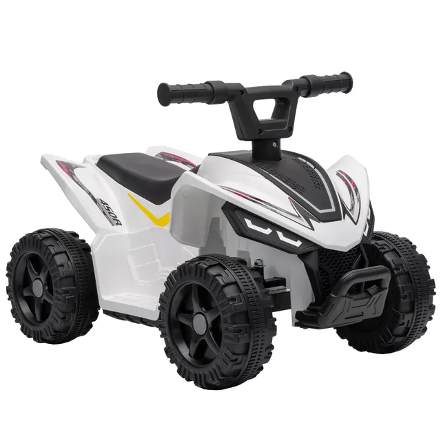 Παιδικό Quad Ηλεκτρικό 6V με Λιθίου Μπαταρία, Λειτουργία Προώθησης, Ρυθμιστής Τιμονιού, 1,5-2 Χρόνια, Λευκό