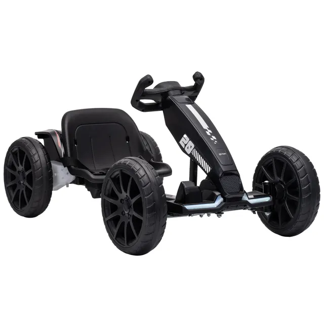 Ηλεκτρικό Go-Kart για Παιδιά 12V Gokart με 2 κινητήρες, ρυθμιζόμενη θέση 4 θέσεων, ήπια εκκίνηση, EVA-ρόδες, LED φώτα