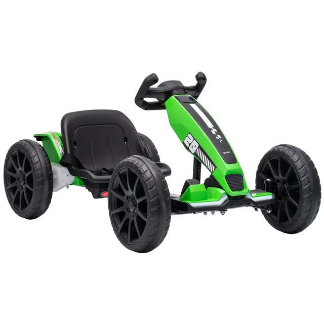Ηλεκτρικό Go-Kart για Παιδιά 12V Gokart με 2 κινητήρες, ρυθμιζόμενη θέση 4 θέσεων, ήπια εκκίνηση, EVA-ρόδες, LED φώτα
